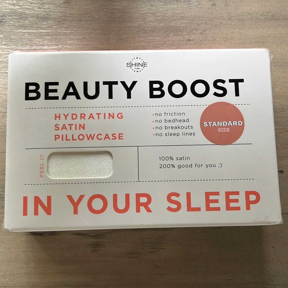Beauty Boost Hydrating Satin Pillowcases. Standard size. 20”x30”. White/ivory.
